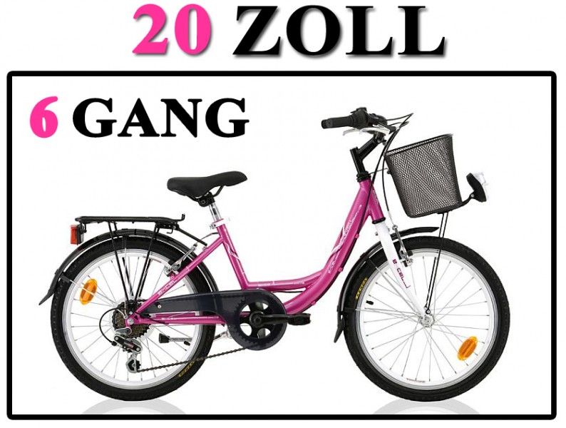 20 ZOLL FAHRRAD KINDERFAHRRAD MÄDCHENFAHRRAD CITYFAHRRAD STVO SHIMANO